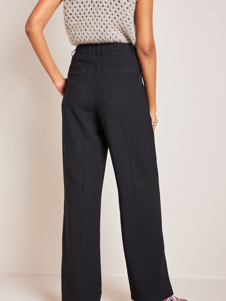 Black Elasticated Back Wide Leg Trousers - Image 3 of 3