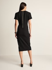 Black Tailored Crepe Midi Dress - Image 3 of 6