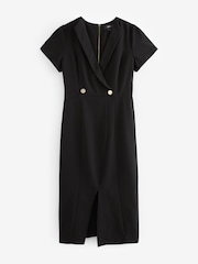 Black Tailored Crepe Midi Dress - Image 5 of 6