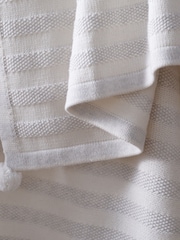 The White Company Stripe Cotton Cashmere Baby Blanket - Image 2 of 2