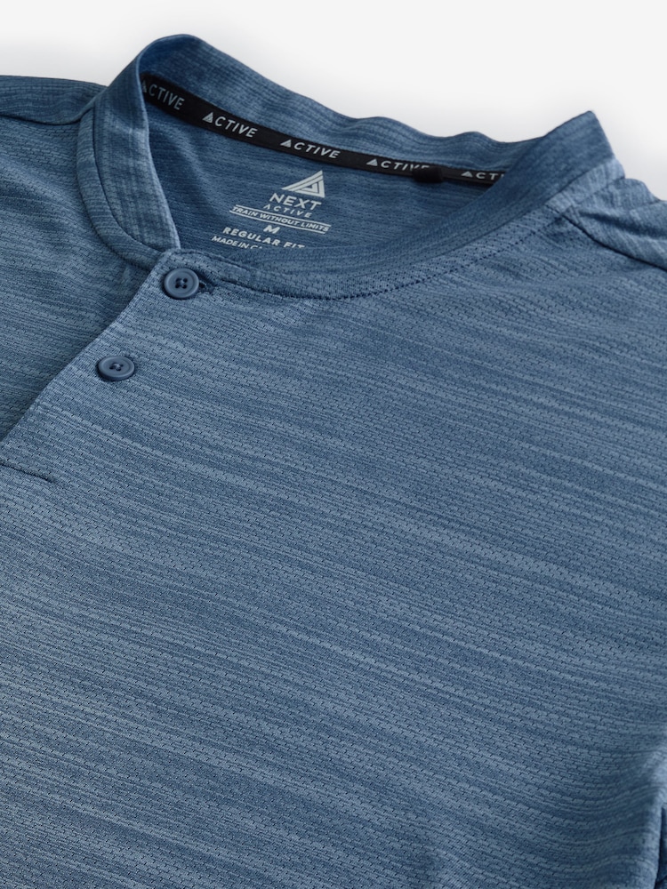 Blue Buttoned Collar Training T-Shirt - Image 8 of 8