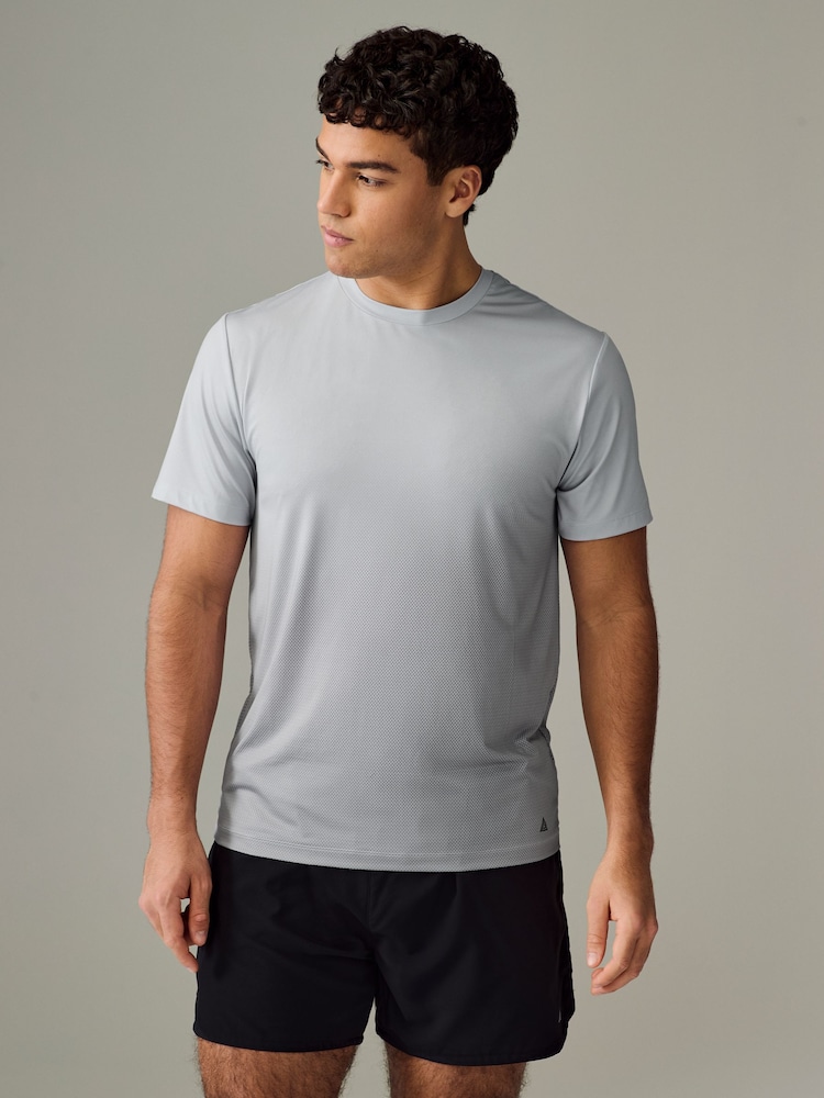 Light Grey Active Gym Printed Training T-Shirt - Image 1 of 6