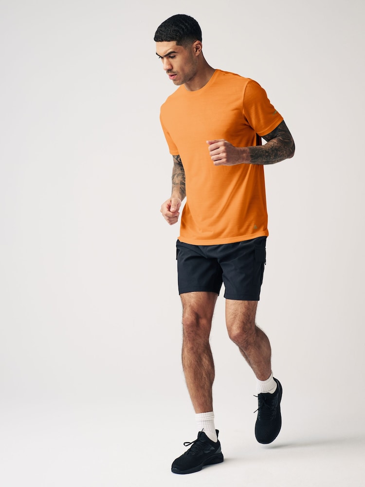 Orange Short Sleeve Tee Active Mesh Training T-Shirt - Image 2 of 10