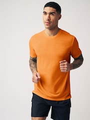 Orange Short Sleeve Tee Active Mesh Training T-Shirt - Image 3 of 10
