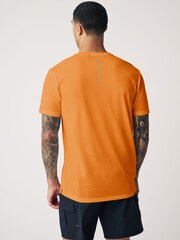 Orange Short Sleeve Tee Active Mesh Training T-Shirt - Image 4 of 10