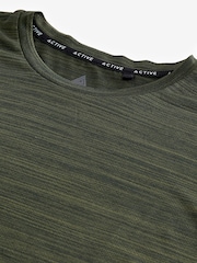 Khaki Green Short Sleeve Tee Active Mesh Training T-Shirt - Image 2 of 3