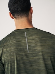 Khaki Green Short Sleeve Tee Active Mesh Training T-Shirt - Image 1 of 3