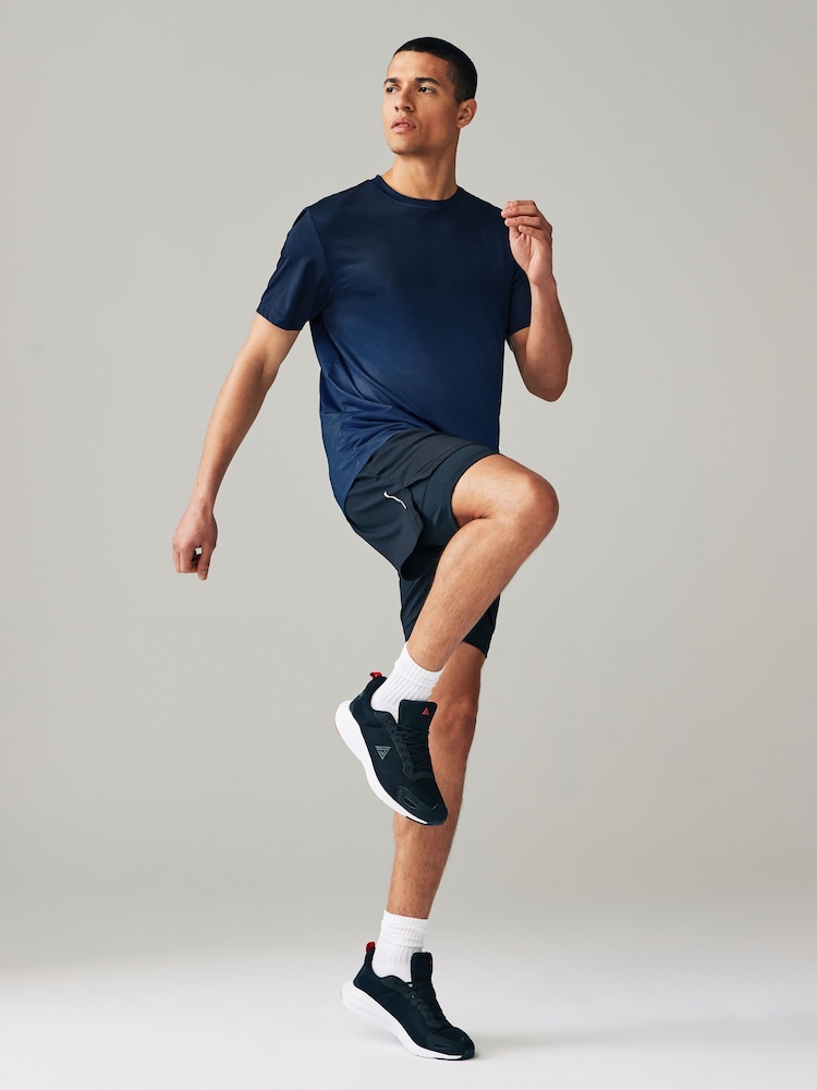Navy Blue Active Gym Printed Training T-Shirt - Image 2 of 9