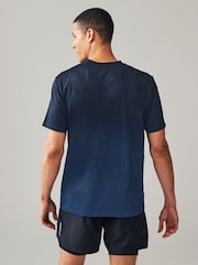 Navy Blue Active Gym Printed Training T-Shirt - Image 3 of 9