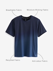 Navy Blue Active Gym Printed Training T-Shirt - Image 4 of 9