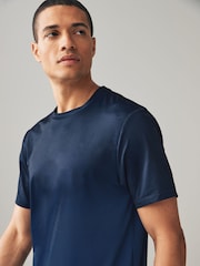 Navy Blue Active Gym Printed Training T-Shirt - Image 5 of 9