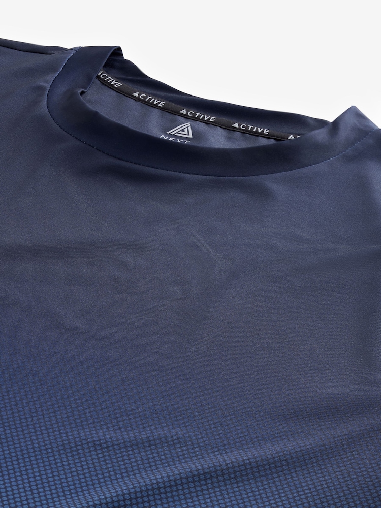 Navy Blue Active Gym Printed Training T-Shirt - Image 8 of 9