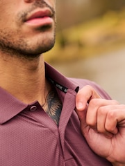Pink Textured Golf Polo Shirt - Image 6 of 9