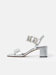 Jigsaw Silver Maybell Metallic Heeled Sandals - Image 1 of 7