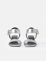 Jigsaw Silver Maybell Metallic Heeled Sandals - Image 3 of 7