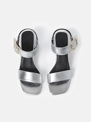 Jigsaw Silver Maybell Metallic Heeled Sandals - Image 5 of 7