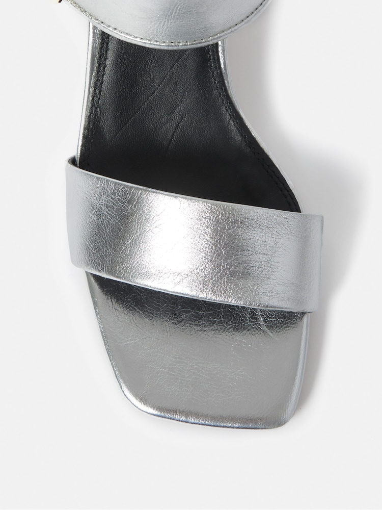 Jigsaw Silver Maybell Metallic Heeled Sandals - Image 7 of 7