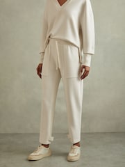 Reiss Cream Bernie Tapered Drawstring Joggers - Image 1 of 5