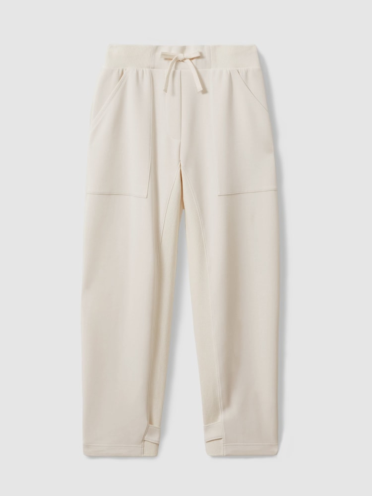 Reiss Cream Bernie Tapered Drawstring Joggers - Image 2 of 5