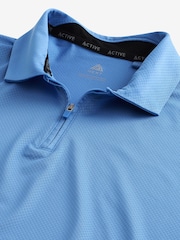 Blue Active Textured Golf Polo Shirt - Image 10 of 10