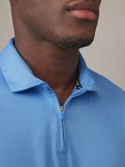 Blue Active Textured Golf Polo Shirt - Image 5 of 10
