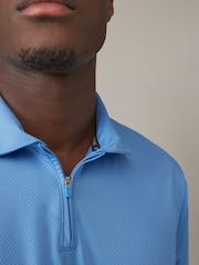 Blue Active Textured Golf Polo Shirt - Image 6 of 10