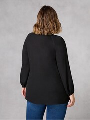 Live Unlimited Black Pleated Yoke Boho Tunic - Image 2 of 4