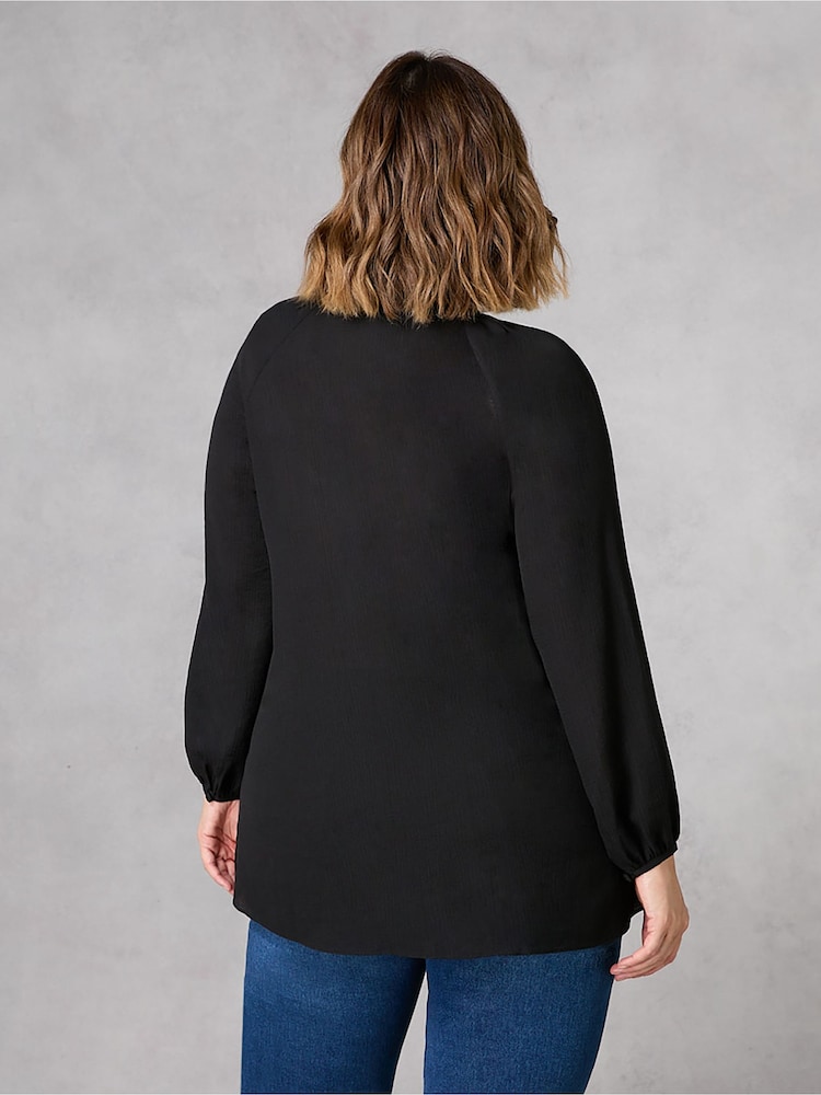 Live Unlimited Black Pleated Yoke Boho Tunic - Image 2 of 4