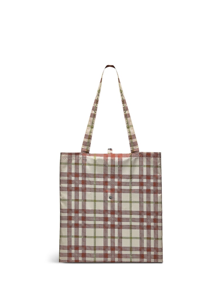 Radley London Grey Check Responsible Foldaway Bag - Image 2 of 4 Radley London Grey Check Responsible Foldaway Bag - Image 2 of 4