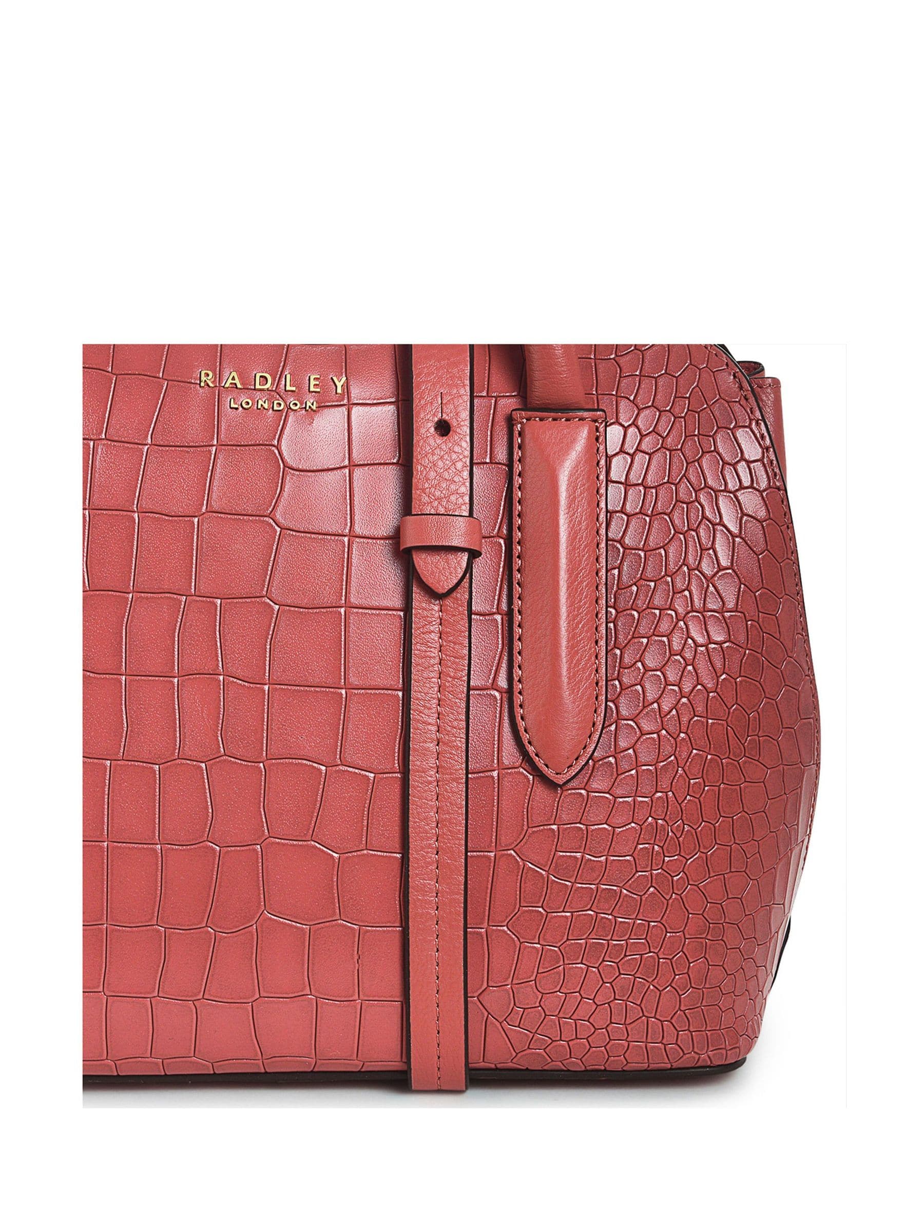 Radley London Red Liverpool Street 2.0 Faux Croc Small Zip Top Multiway Bag