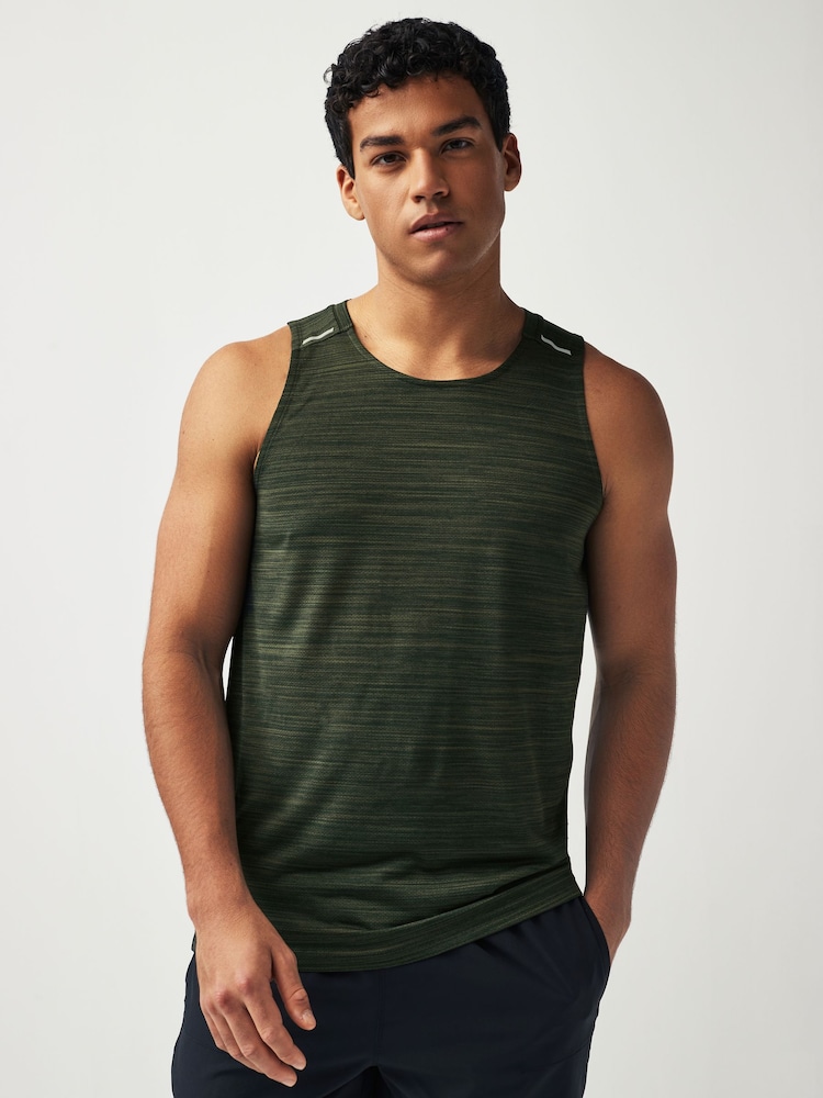 Khaki Green Active Mesh Gym Vest - Image 1 of 8