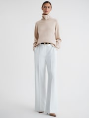 Reiss Stone Florence Relaxed Cashmere Roll Neck Top - Image 1 of 5