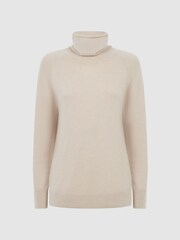Reiss Stone Florence Relaxed Cashmere Roll Neck Top - Image 2 of 5