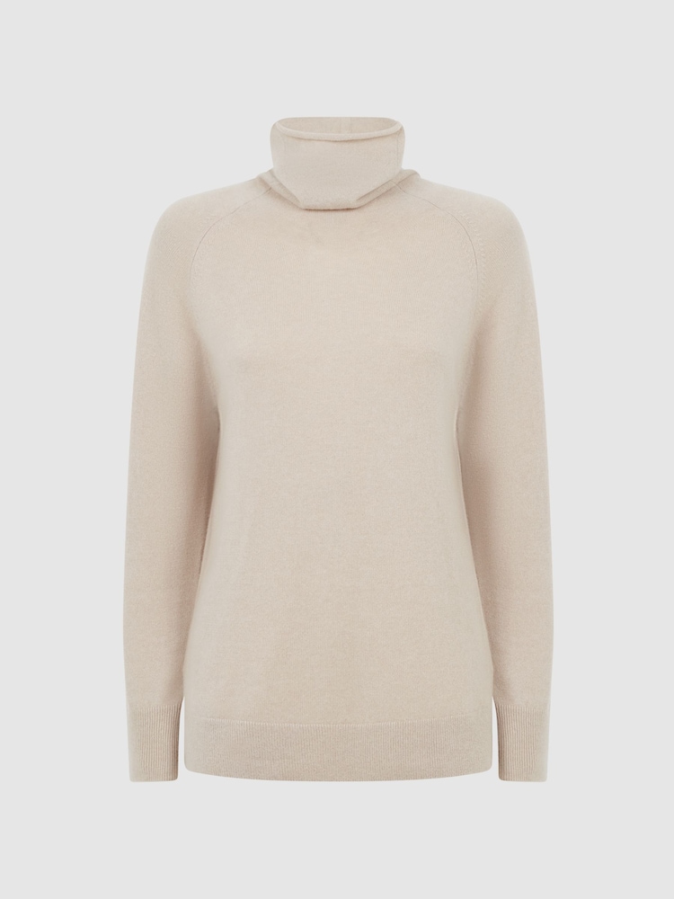 Reiss Stone Florence Relaxed Cashmere Roll Neck Top - Image 2 of 5