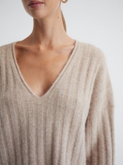 Reiss Nude Margot Ribbed Jumper - Image 3 of 5