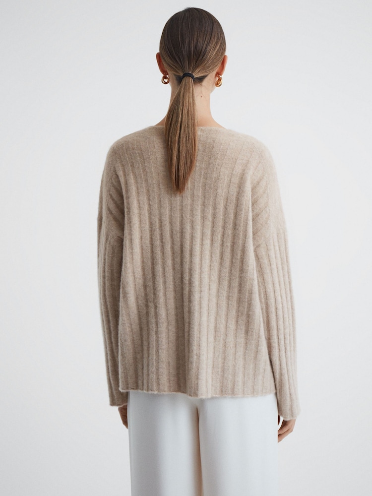 Reiss Nude Margot Ribbed Jumper - Image 5 of 5