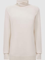 Reiss Cream Florence Relaxed Cashmere Roll Neck Top - Image 2 of 7