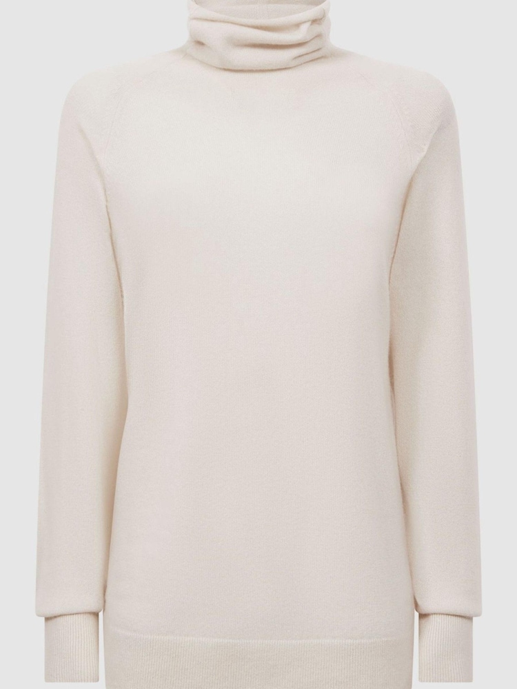 Reiss Cream Florence Relaxed Cashmere Roll Neck Top - Image 2 of 7