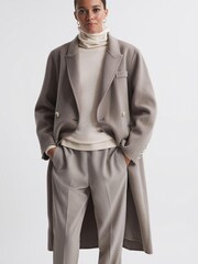Reiss Cream Florence Relaxed Cashmere Roll Neck Top - Image 3 of 7