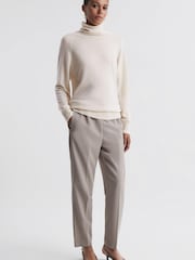 Reiss Cream Florence Relaxed Cashmere Roll Neck Top - Image 6 of 7