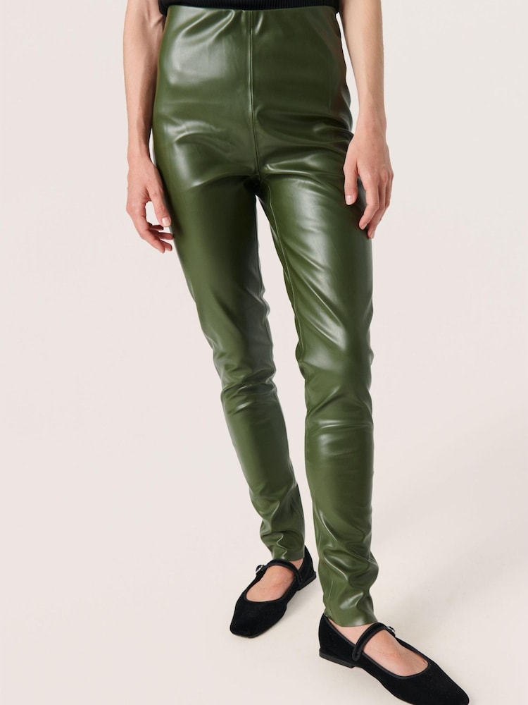 Soaked in Luxury Green Kaylee Slim Fit Leggings - Image 1 of 1 Soaked in Luxury Green Kaylee Slim Fit Leggings - Image 1 of 1