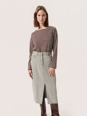 Soaked in Luxury Grey Friday Midi Length Denim Skirt - Image 3 of 6