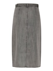 Soaked in Luxury Grey Friday Midi Length Denim Skirt - Image 6 of 6