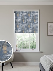 Blue Printed Texture Made to Measure Roller Blind - Image 1 of 6