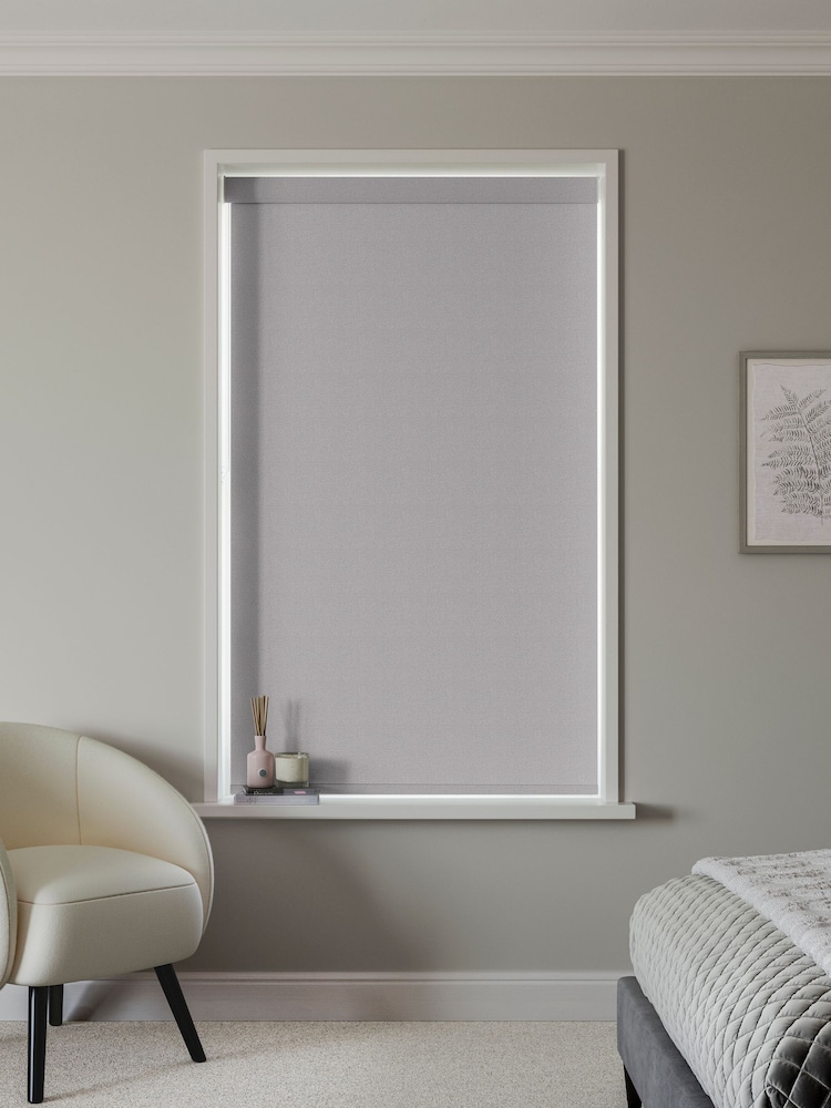 Grey Zizzy Made to Measure Roller Blackout Roller Blind - Image 2 of 6