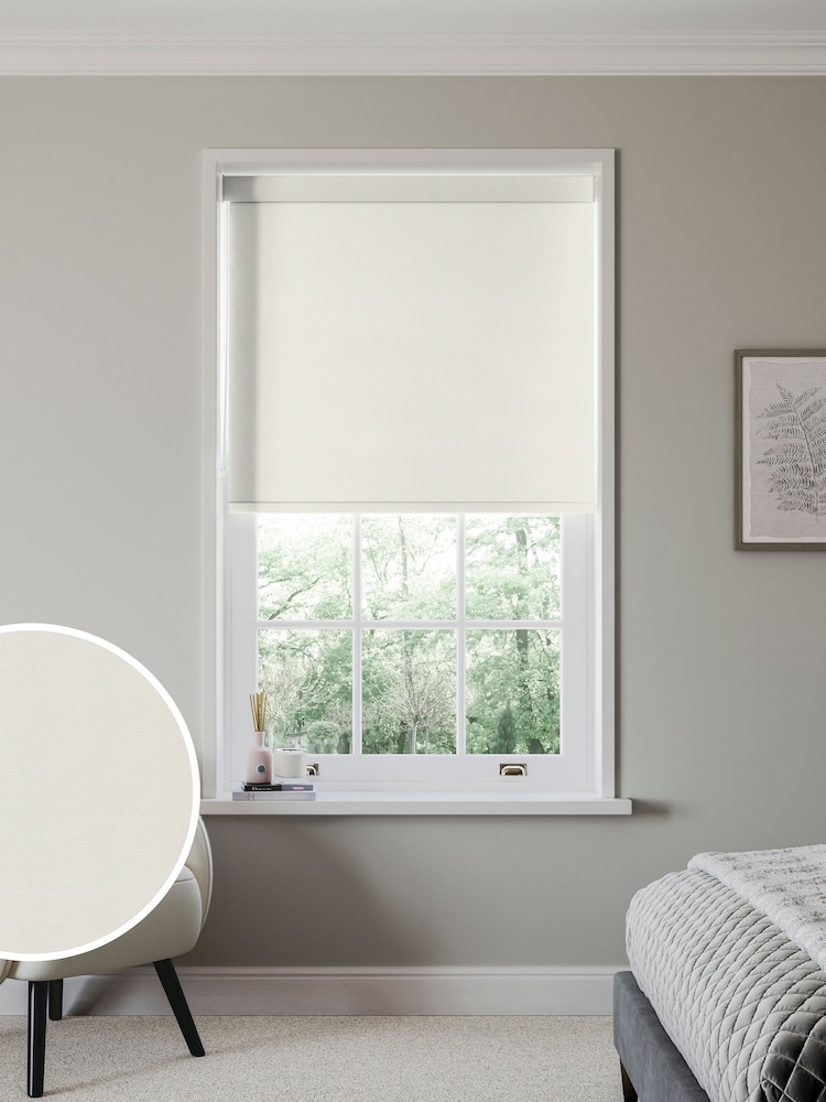 Beige Natural Zizzy Made to Measure Roller Blackout Roller Blind - Image 1 of 6