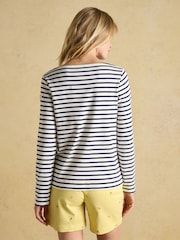Joules Harbour Cream & Navy Striped Boat Neck Breton Top - Image 2 of 7