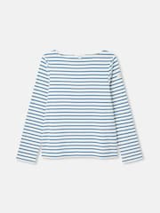 Joules New Harbour Cream & Blue Striped Boat Neck Breton Top - Image 7 of 7
