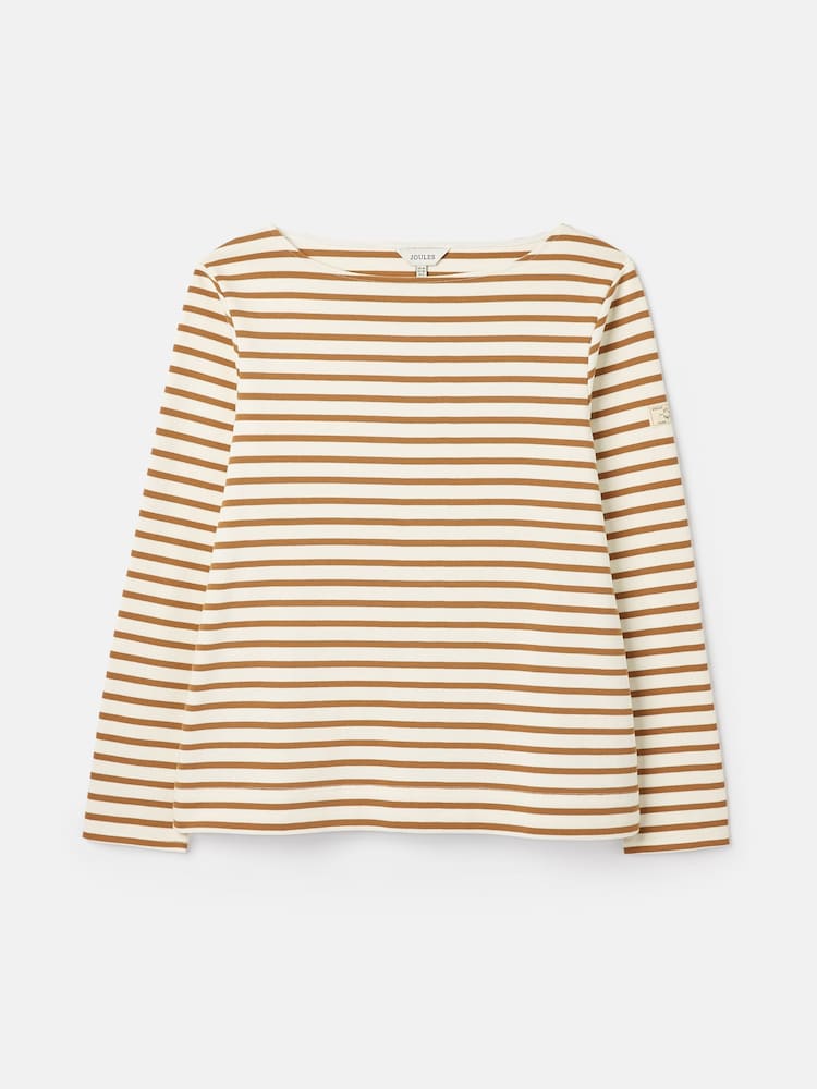 Joules New Harbour Cream & Tan Striped Boat Neck Breton Top - Image 6 of 6 Joules New Harbour Cream & Tan Striped Boat Neck Breton Top - Image 6 of 6