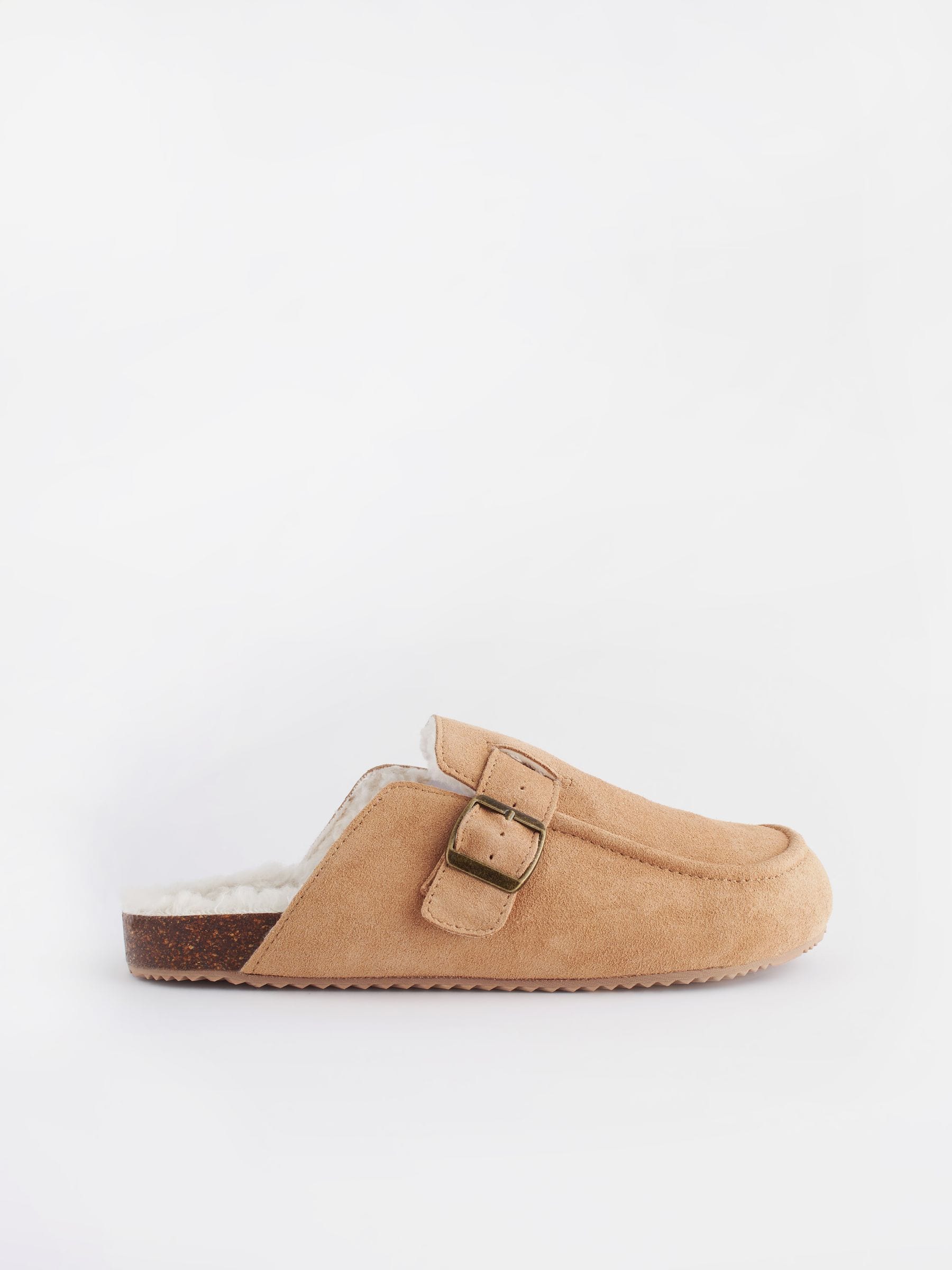 Chaussons mules en reliable daim